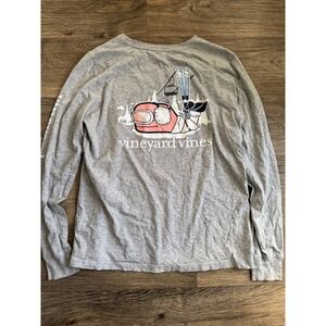 Vineyard Vines Men's‎ Ski Slope Whale Long Sleeved Shirt Size Small